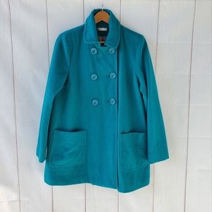 Promod teal wool pea coat